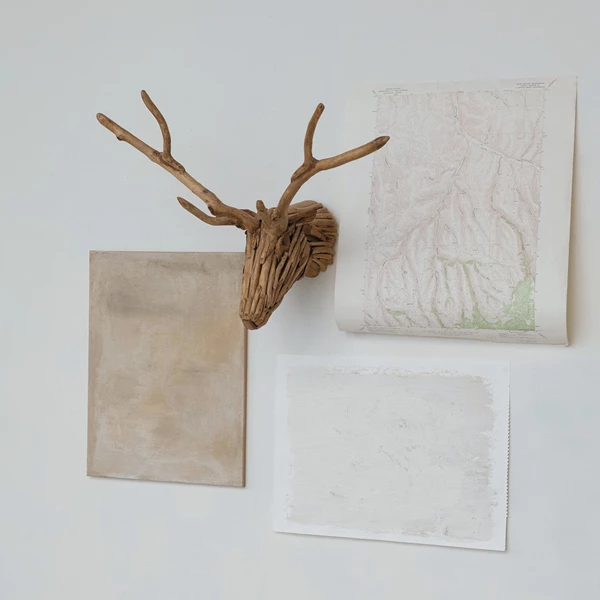 Creative Co Op Teakwood Root Deer Head Wall Décor Natural