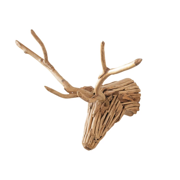 creative co op Teakwood Root Deer Head Wall Décor Natural