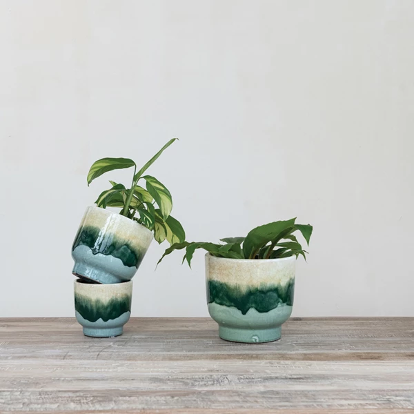 Creative Co Op Terra-cotta Planters Set Of 3 (Holds 5" 6" & 7" Pots) (Each Varies)