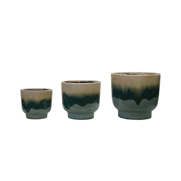 creative co op Terra-cotta Planters Set of 3 (Holds 5" 6" & 7" Pots) (Each Varies)