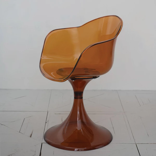 Creative Co Op Transparent Plastic Tulip Chair Amber Color KD