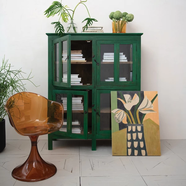 Creative Co Op Transparent Plastic Tulip Chair Amber Color KD