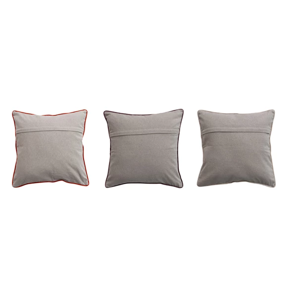 Creative Co Op Velvet Pillow W/ Embroidered Botanical Pattern Piping & Chambray Back 3 Styles