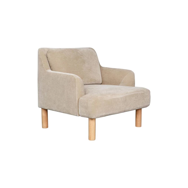 Creative Co Op Velvet Upholstered Chair W/ Oak Wood Legs KD