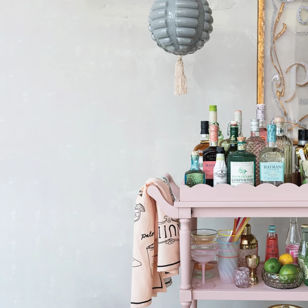 Creative Co Op Wood 3-Tier Bar Cart On Casters With Removable Tray Set Of 2 KD