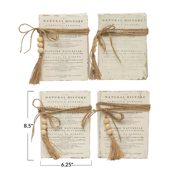 Creative Co Op Wood Block Faux Books With Saying 4 Styles