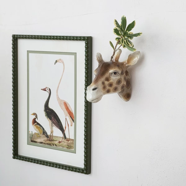 Creative Co Op Wood Framed Glass Wall Décor W/ Vintage Reproduction Bird Image & Bobbin Frame