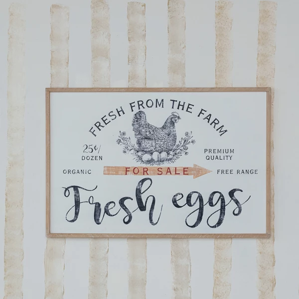 Creative Co Op Wood Framed Wall Décor "Fresh From The Farm"