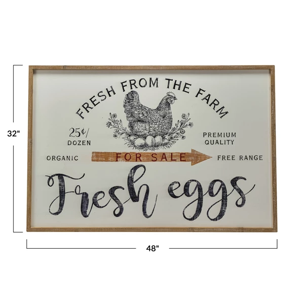 Creative Co Op Wood Framed Wall Décor "Fresh From The Farm"