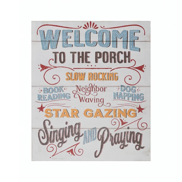 creative co op Wood Wall Décor "Welcome To The Porch"