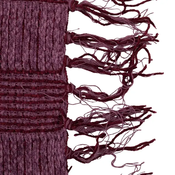 Creative Co Op Woven Cotton Blend Chenille Throw With Check Pattern & Fringe