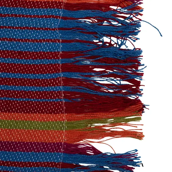 Creative Co Op Woven Fabric Indoor/Outdoor Striped Throw With Fringe