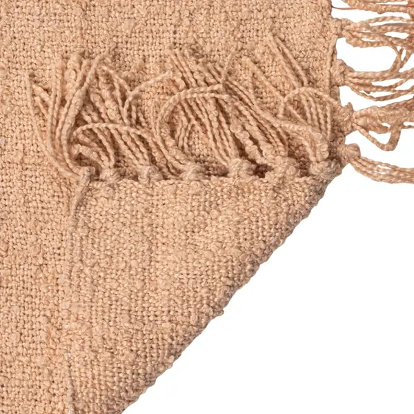 Creative Co Op Woven Fabric Throw With Tufting & Embroidery
