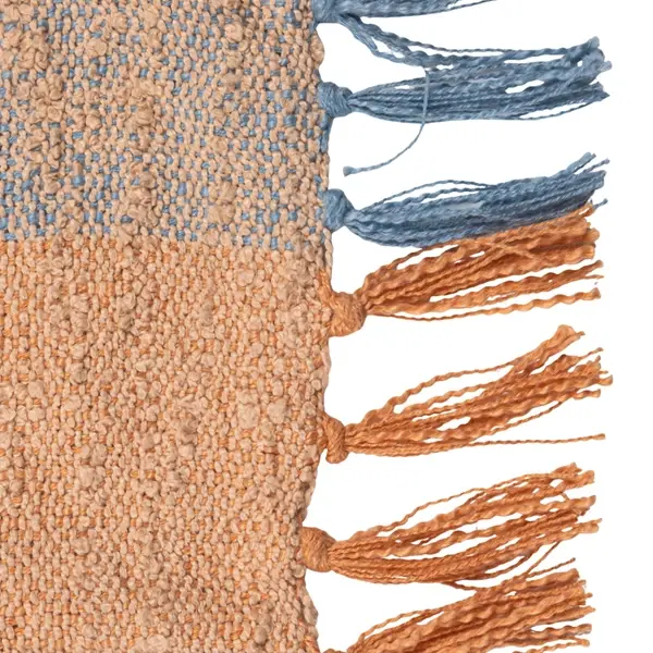 Creative Co Op Woven Fabric Throw With Tufting & Embroidery