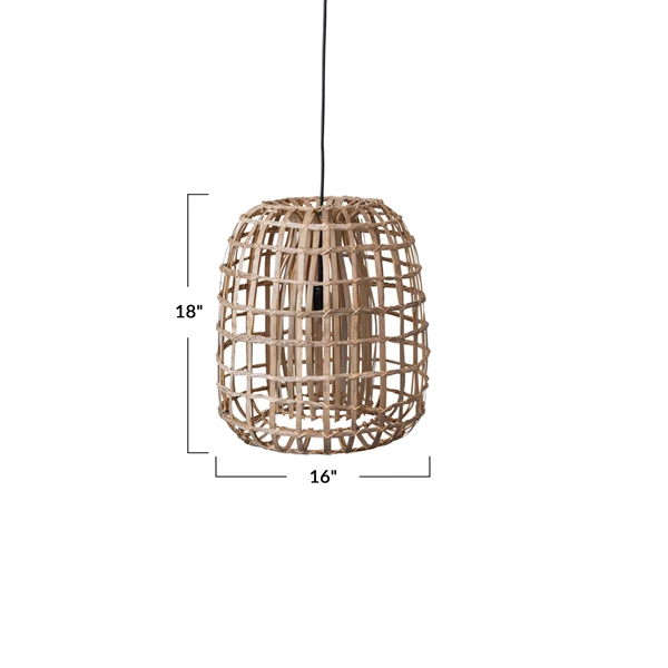 Creative Co Op Woven Rattan & Bamboo Pendant Lamp 6' Cord