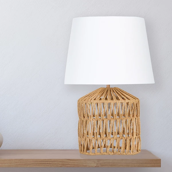Creative Co Op Woven Rope Table Lamp With Empire Shade