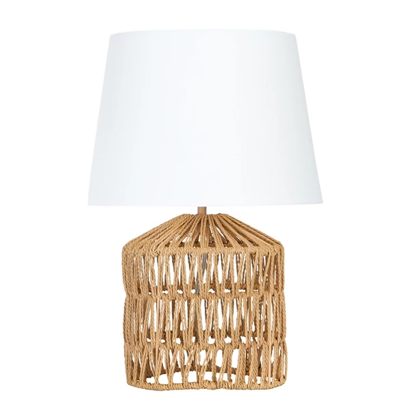 creative co op Woven Rope Table Lamp with Empire Shade