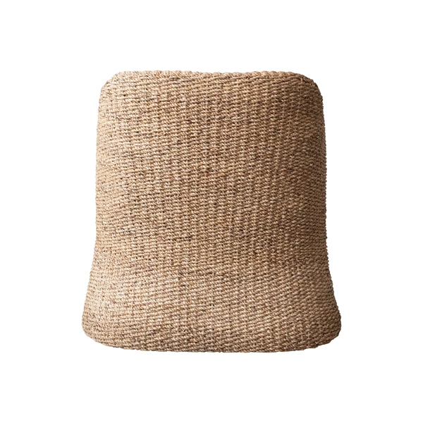 Creative Co Op Woven Water Hyacinth & Acacia Wood Chair W/ Removable Cushion