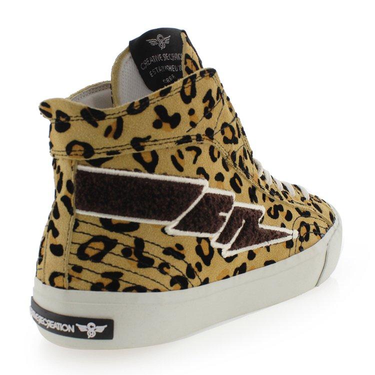 Creative Recreation CREATIVE RECREATION WOMEN'S ZEUS HI SUEDE LEOPARD PRINT TAN/BLACK