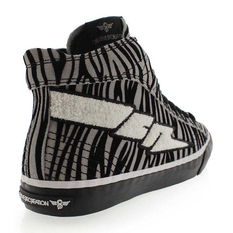 Creative Recreation CREATIVE RECREATION WOMEN'S ZEUS HI SUEDE ZEBRA PRINT GREY/BLACK