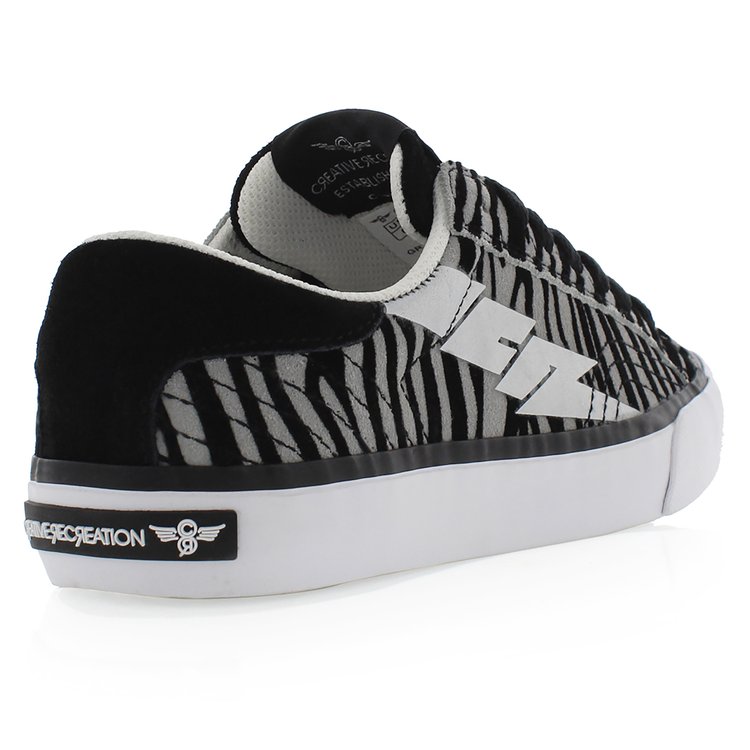 Creative Recreation CREATIVE RECREATION WOMEN'S ZEUS LO SUEDE ZEBRA PRINT GREY/BLACK