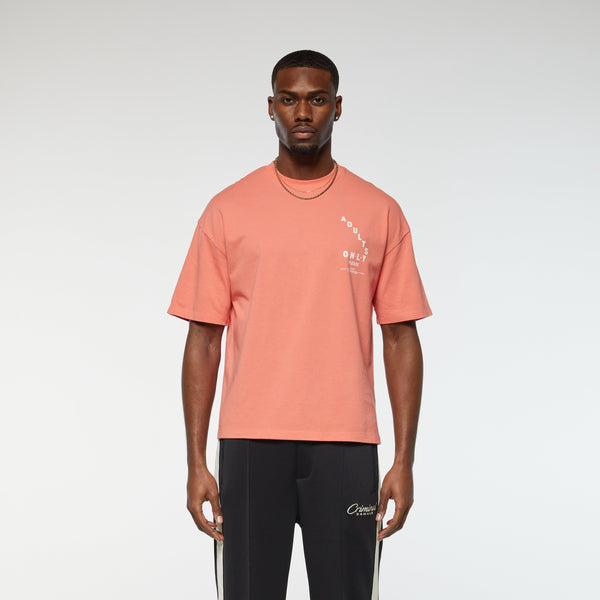 Criminal Damage ADULTS ONLY T-SHIRT CORAL