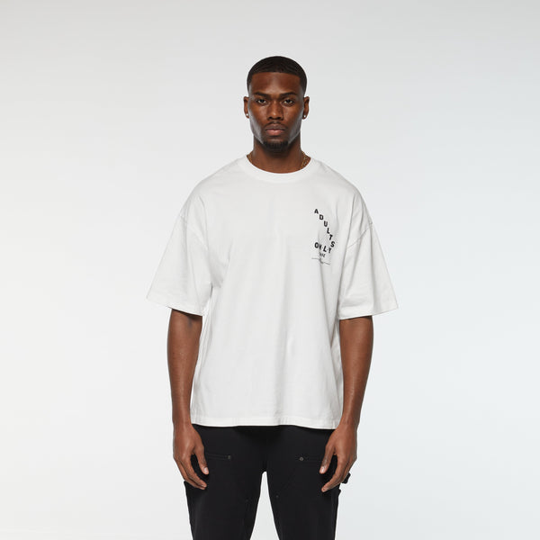 Criminal Damage ADULTS ONLY T-SHIRT WHITE