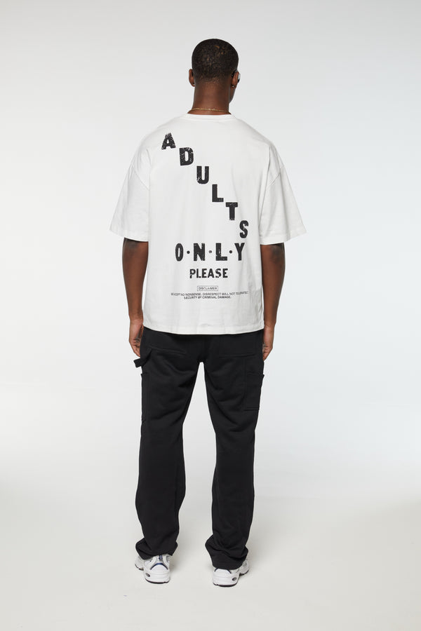 Criminal Damage ADULTS ONLY T-SHIRT WHITE
