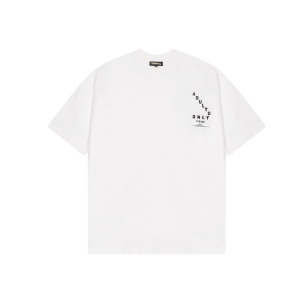 Criminal Damage ADULTS ONLY T-SHIRT WHITE