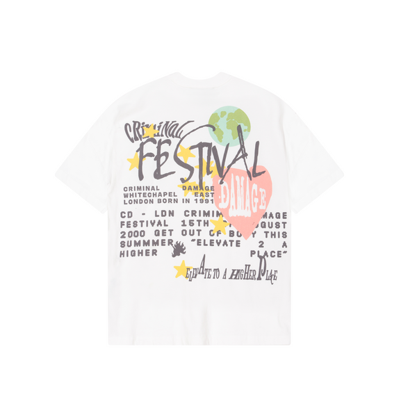 criminal damage CD FESTIVAL T-SHIRT OFF-WHITE