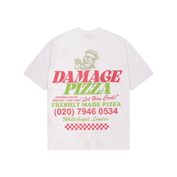 criminal damage DAMAGE PIZZA T-SHIRT OFF-WHITE