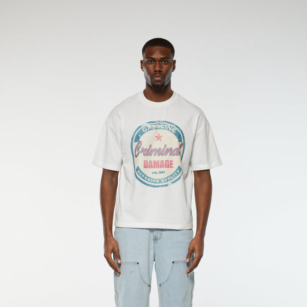 Criminal Damage GASOLINE T-SHIRT OFF-WHITE