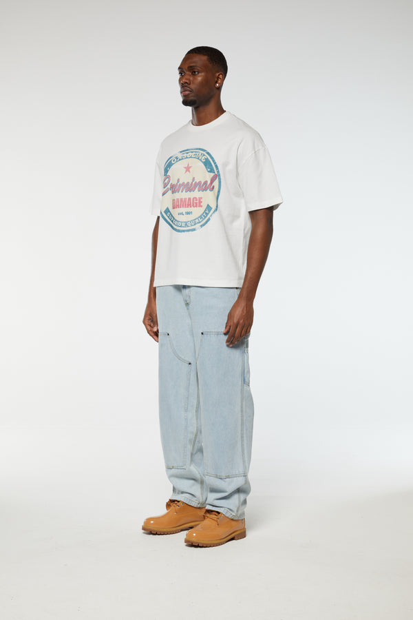 Criminal Damage GASOLINE T-SHIRT OFF-WHITE