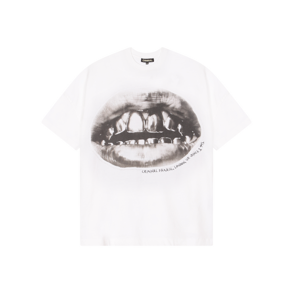 criminal damage GOLD TEETH T-SHIRT OFF-WHITE