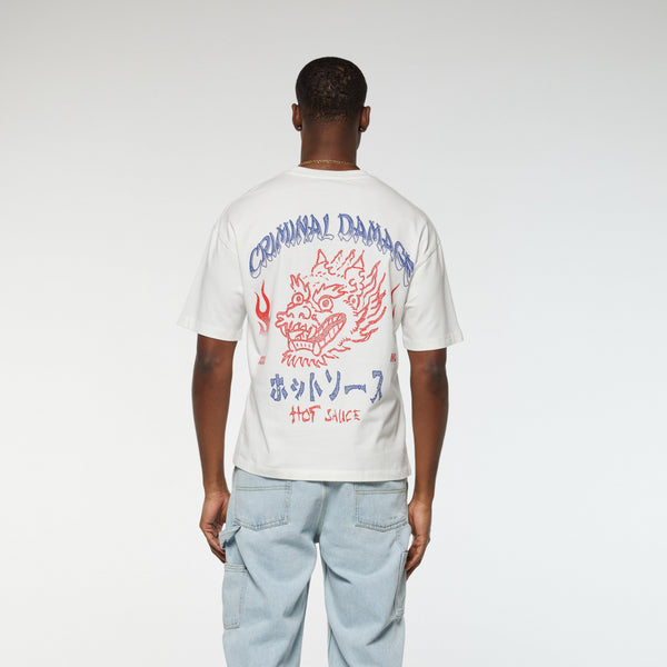 Criminal Damage HOT PEPPER SAUCE T-SHIRT OFF-WHITE