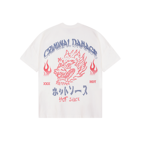 criminal damage HOT PEPPER SAUCE T-SHIRT OFF-WHITE
