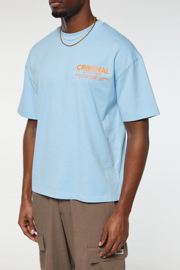 Criminal Damage INTERNATIONAL T-SHIRT BLUE