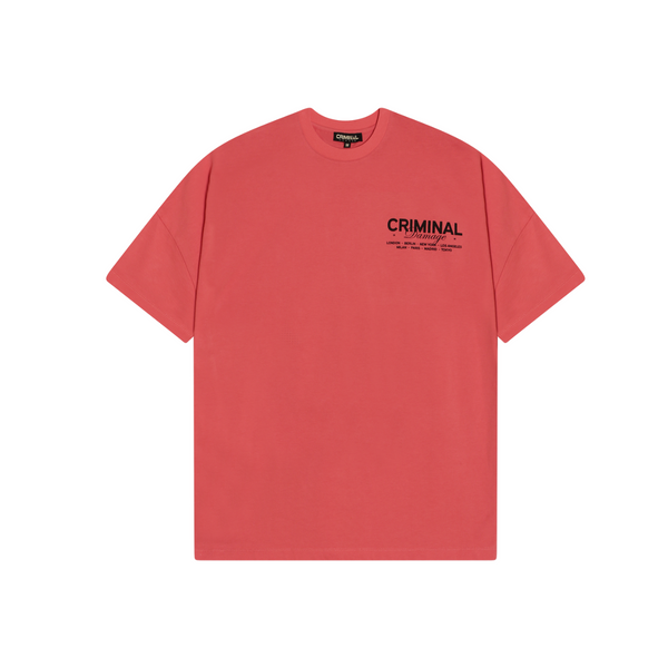 Criminal Damage INTERNATIONAL T-SHIRT CORAL