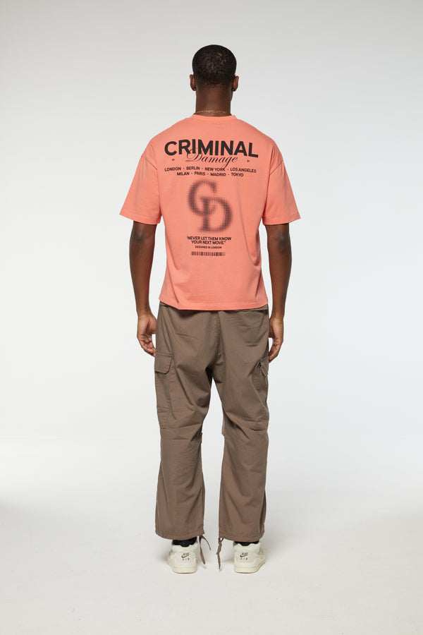 Criminal Damage INTERNATIONAL T-SHIRT CORAL
