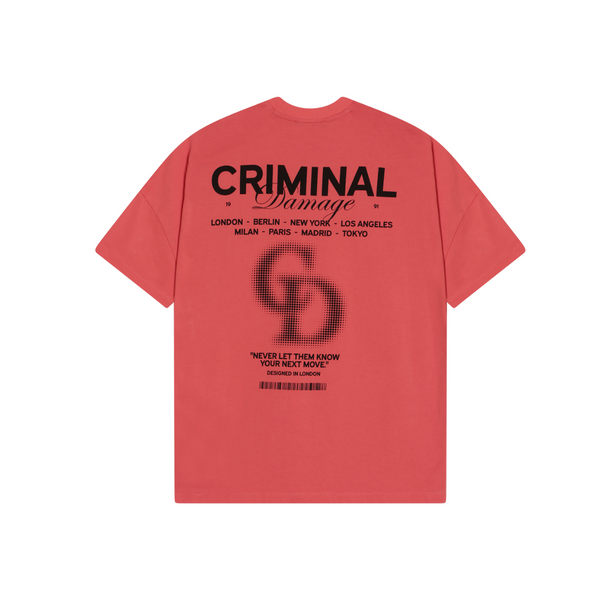 criminal damage INTERNATIONAL T-SHIRT CORAL