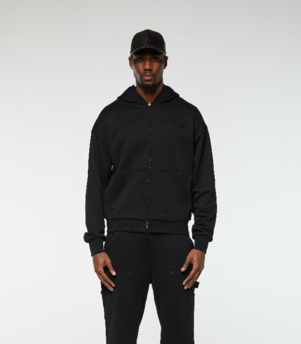 Criminal Damage JERSEY UTILITY HOODIE BLACK