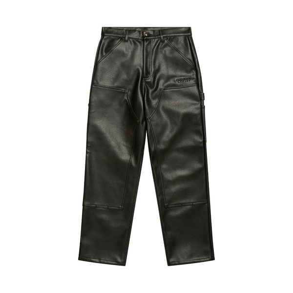 criminal damage LEATHER CARPENTER PANT BLACK