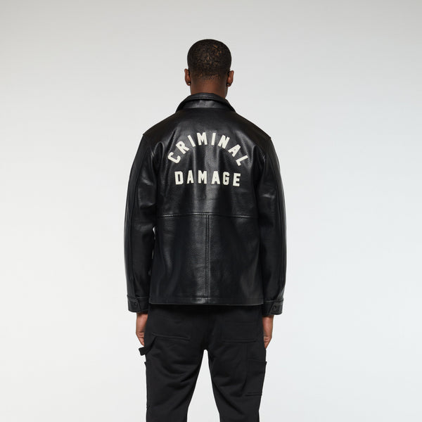 Criminal Damage LEATHER UTILITY SHIRT BLACK