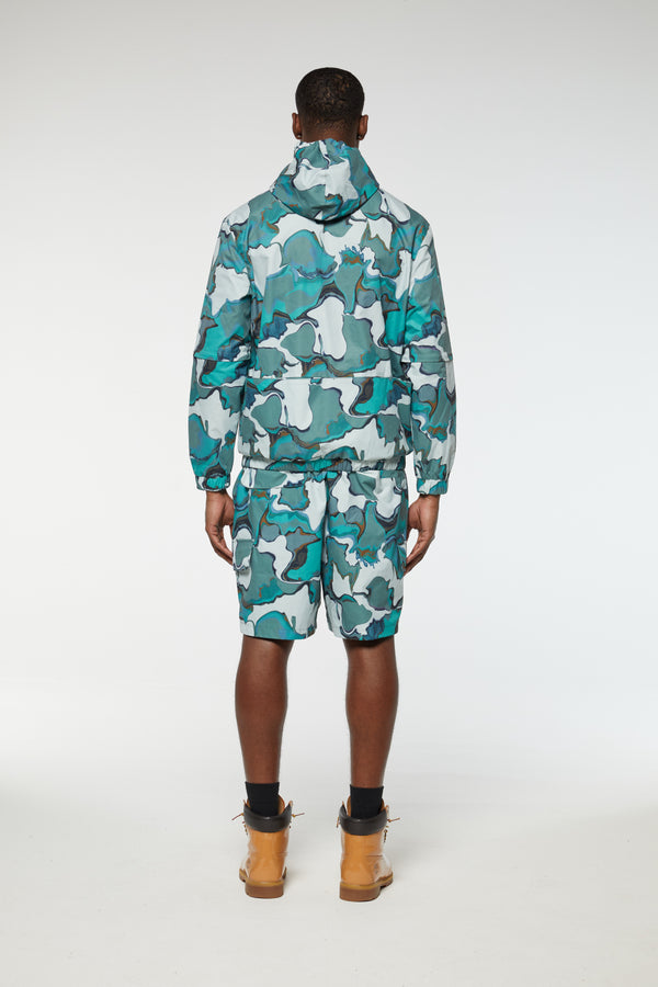 Criminal Damage MARBLE PRINT SHORTS GREEN MARBLE