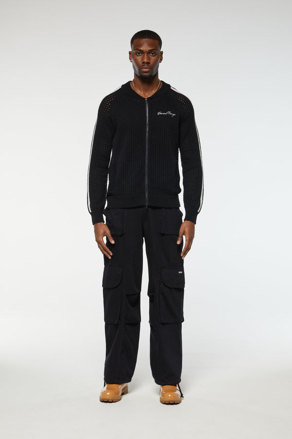 Criminal Damage MESH TRACK TOP BLACK