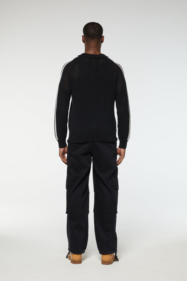 Criminal Damage MESH TRACK TOP BLACK