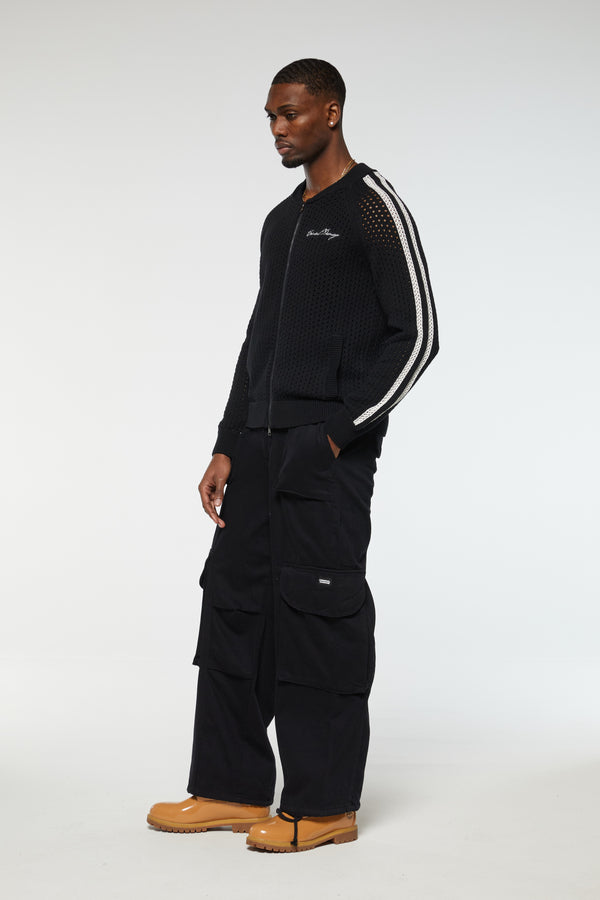 Criminal Damage MESH TRACK TOP BLACK
