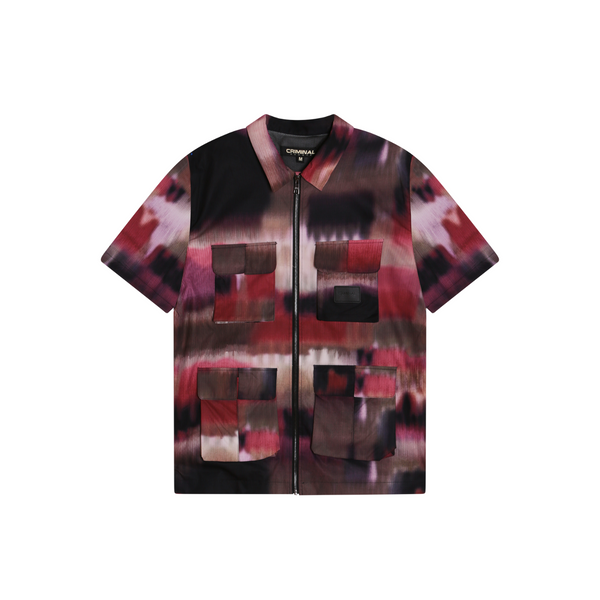 criminal damage PHOTO PRINT ZIP SHIRT MULTI
