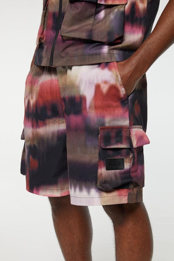 Criminal Damage PHOTO PRINT ZIP SHORTS MULTI