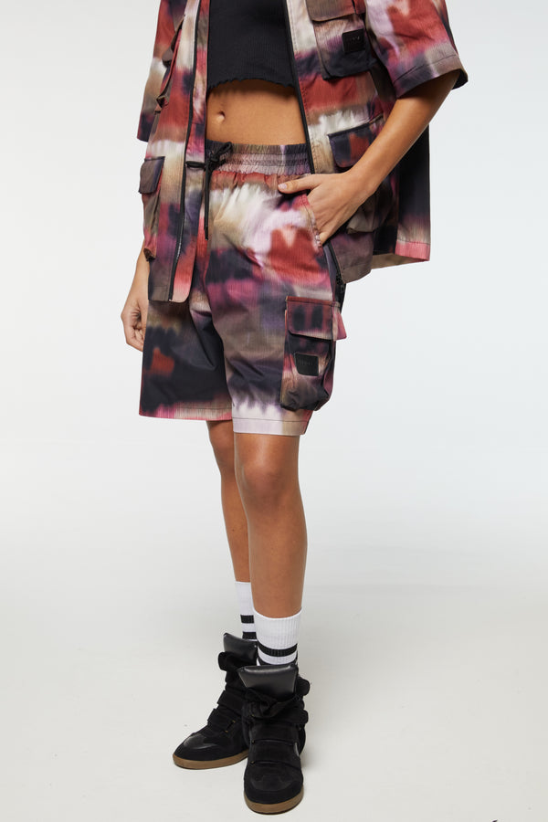 Criminal Damage PHOTO PRINT ZIP SHORTS MULTI